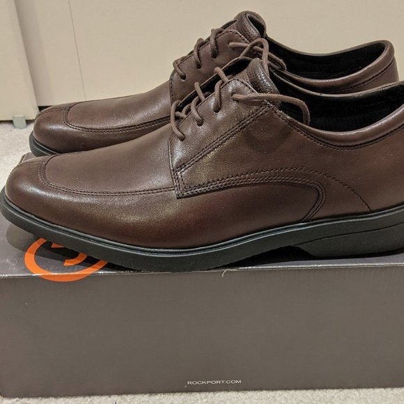 New Men's Rockport brown leather shoes size 9.5 - Picture 3 of 7